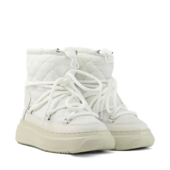 Pajar Canada Gravita Platform Snow Boot White Ice Quilted Warm Sz 9.5 - Picture 1 of 16